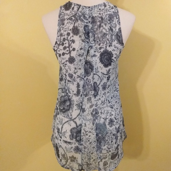 Converse sheer hi low floral top shirt sz XS *M6 - Picture 5 of 6